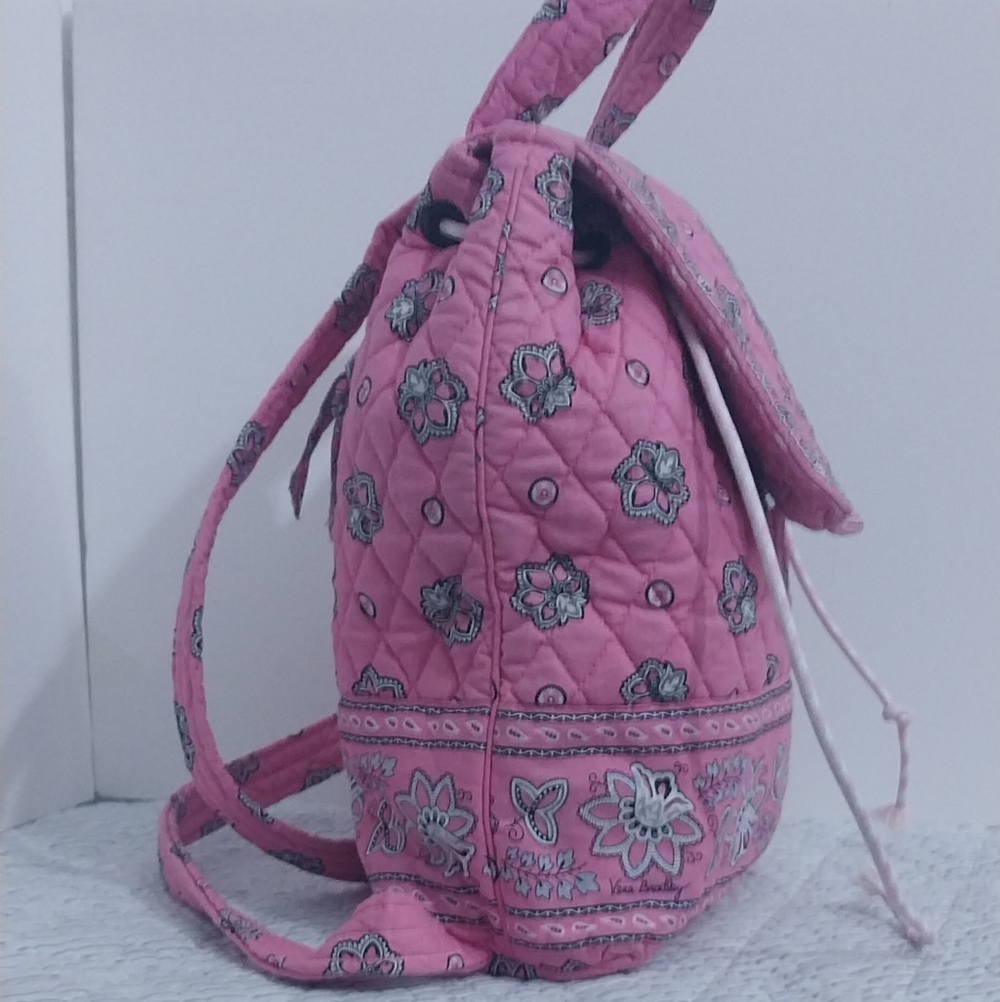 Vera Bradley Pink Floral Quilted Backpack - Picture 2 of 7